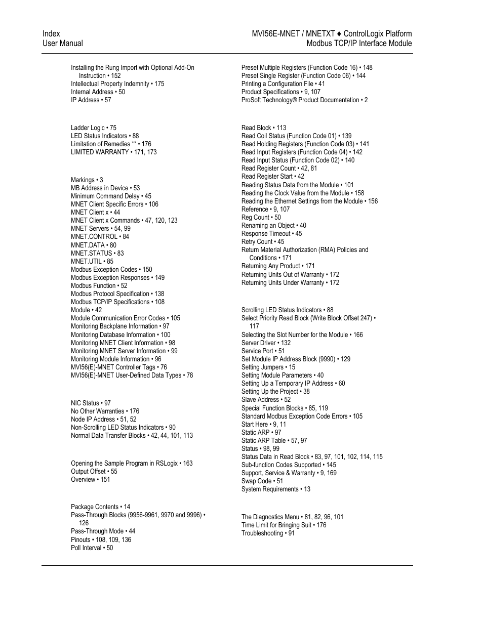 ProSoft Technology MVI56E-MNET/MNETXT User Manual | Page 180 / 181