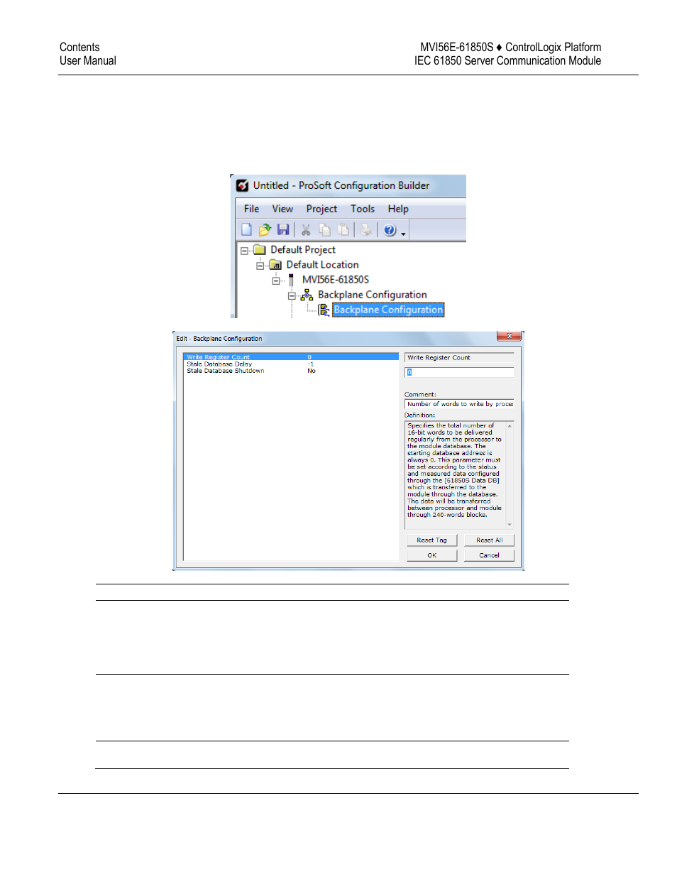 Backplane configuration | ProSoft Technology MVI56E-61850S User Manual | Page 22 / 81