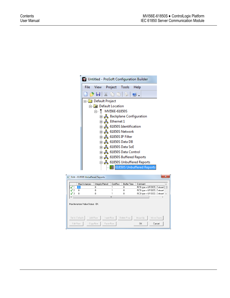61850s unbuffered reports | ProSoft Technology MVI56E-61850S User Manual | Page 38 / 81