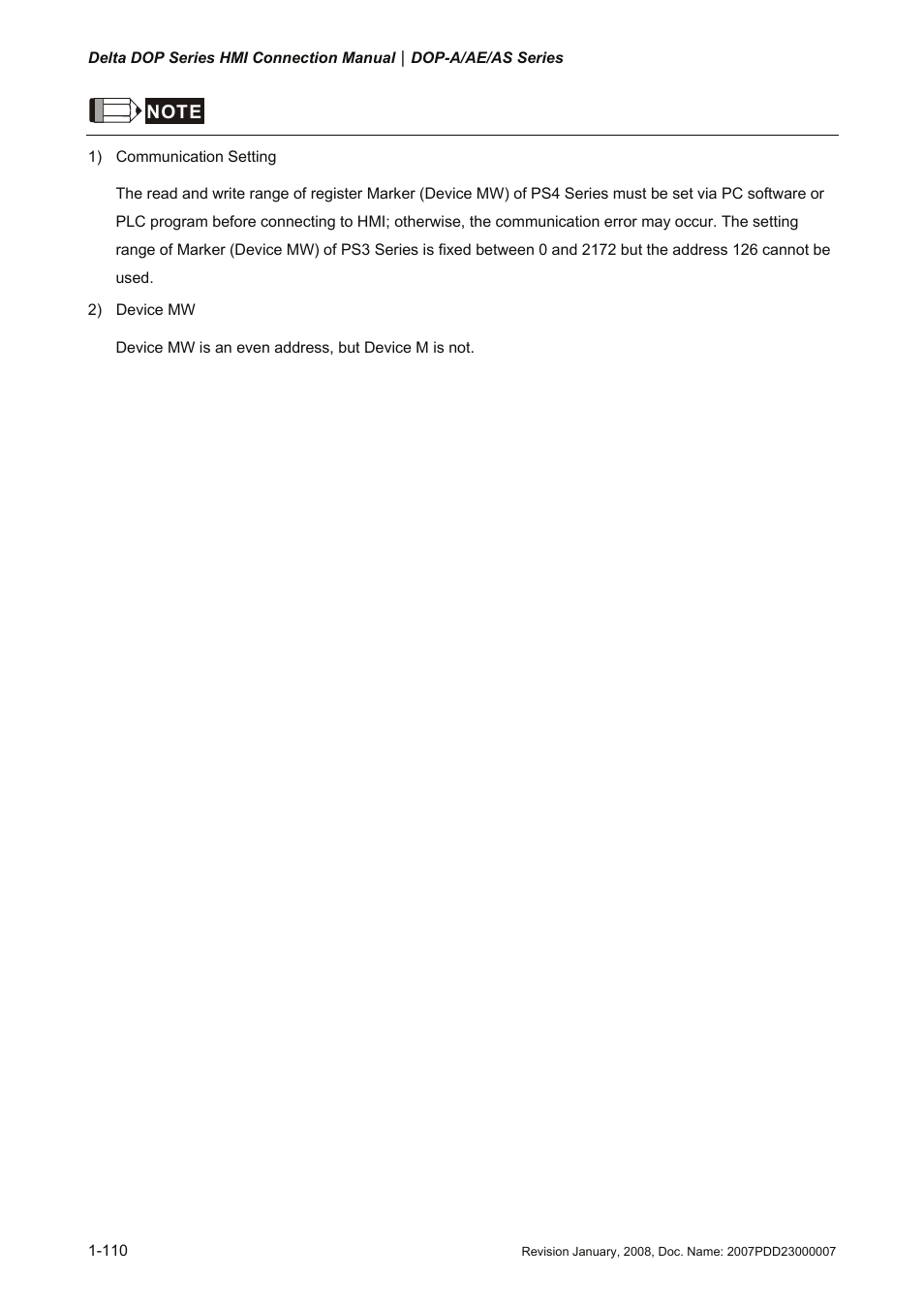Delta Electronics Network Device DOP-A/AE/AS User Manual | Page 111 / 137