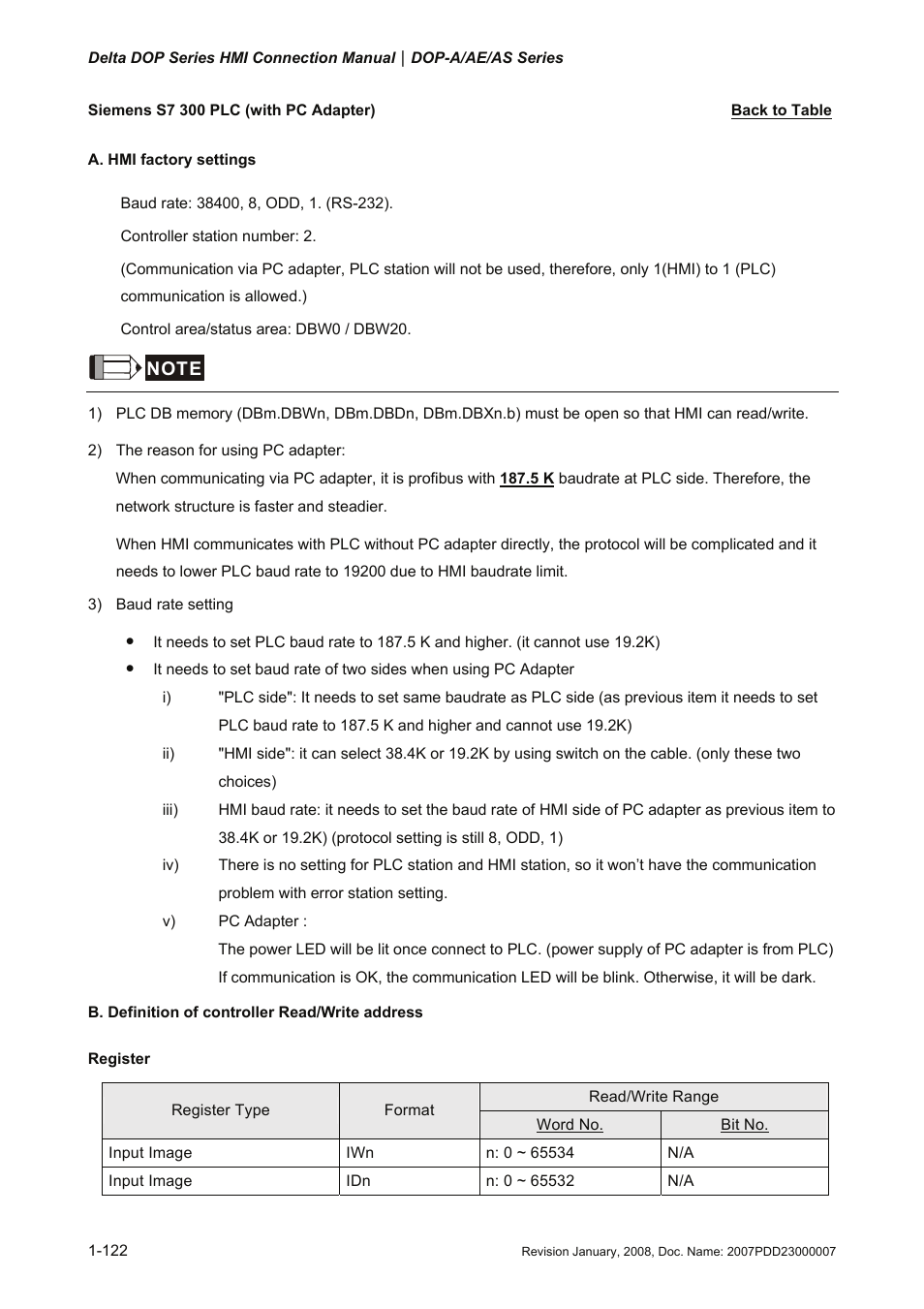 Siemens s7 300 plc (with pc adapter), S7-300 (with pc adaptor) | Delta Electronics Network Device DOP-A/AE/AS User Manual | Page 123 / 137
