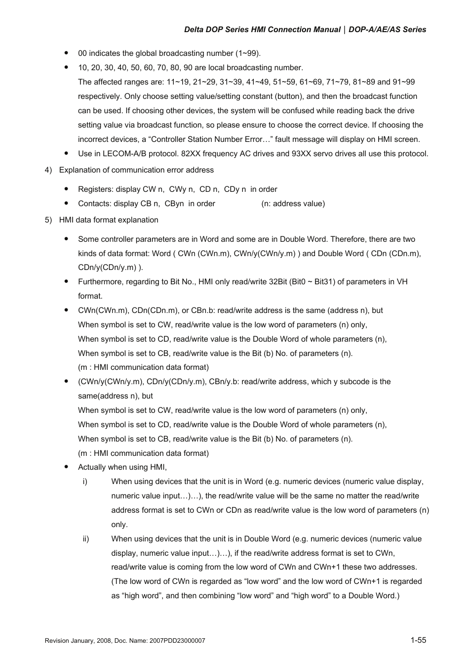 Delta Electronics Network Device DOP-A/AE/AS User Manual | Page 56 / 137