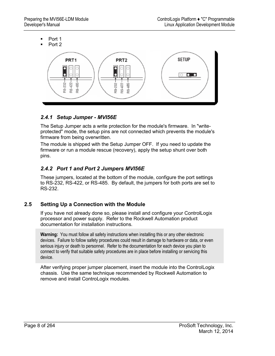 Setting up a connection with the module | ProSoft Technology MVI56E-LDM User Manual | Page 14 / 264