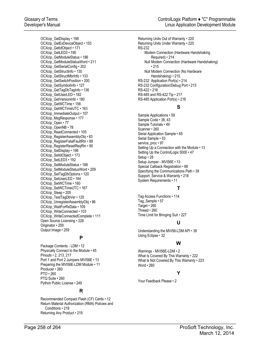 ProSoft Technology MVI56E-LDM User Manual | Page 264 / 264