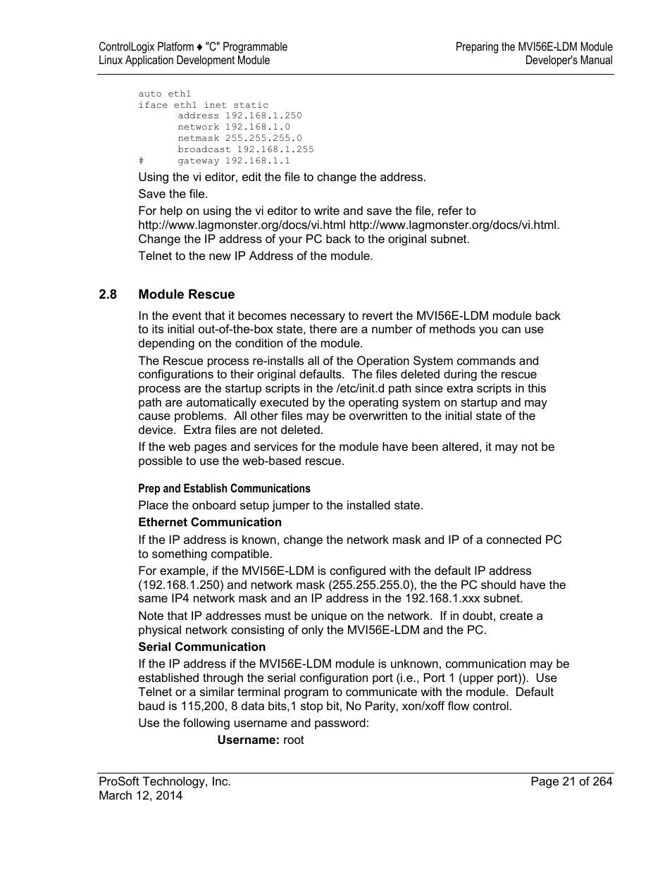 Module rescue | ProSoft Technology MVI56E-LDM User Manual | Page 27 / 264