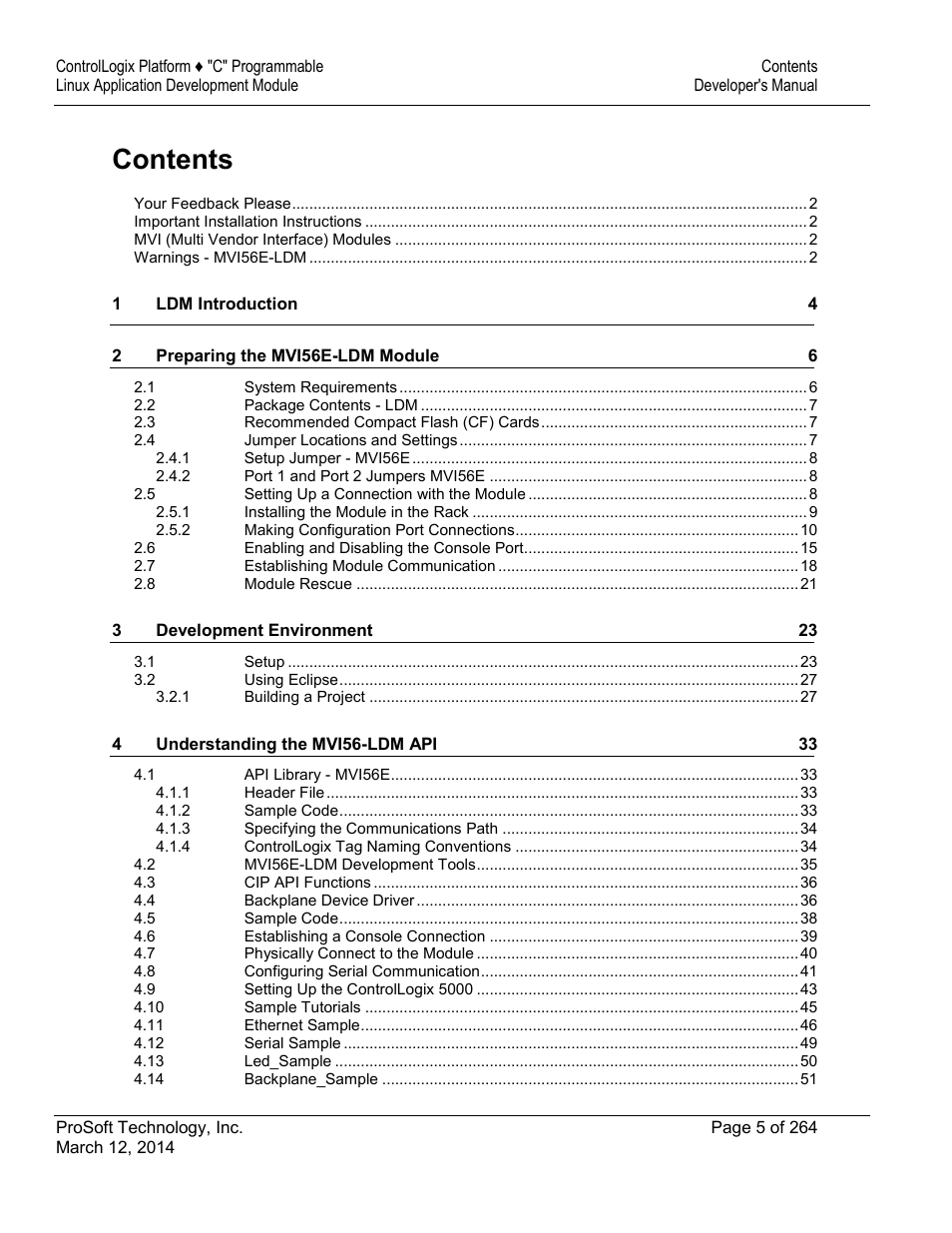 ProSoft Technology MVI56E-LDM User Manual | Page 5 / 264