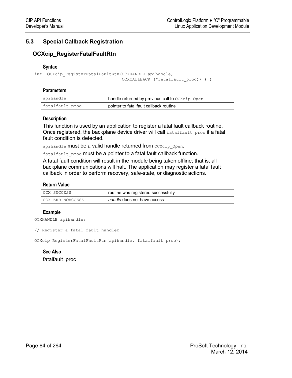 Special callback registration | ProSoft Technology MVI56E-LDM User Manual | Page 90 / 264