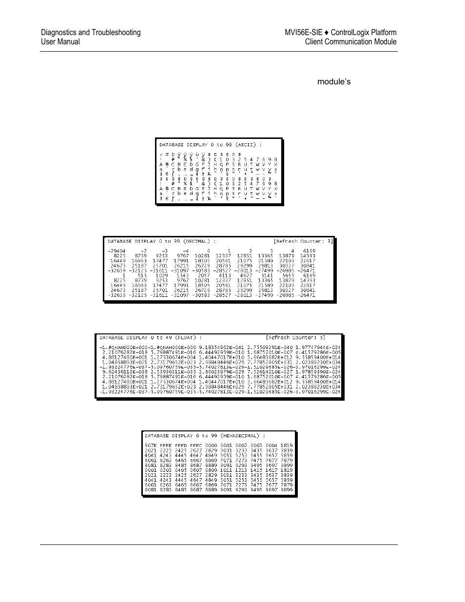 5 monitoring database information | ProSoft Technology MVI56E-SIE User Manual | Page 124 / 168