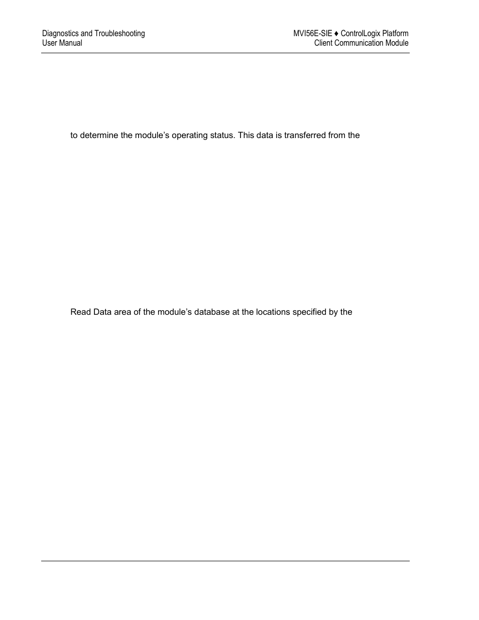 3 reading status data from the module, Reading status data from the module | ProSoft Technology MVI56E-SIE User Manual | Page 126 / 168