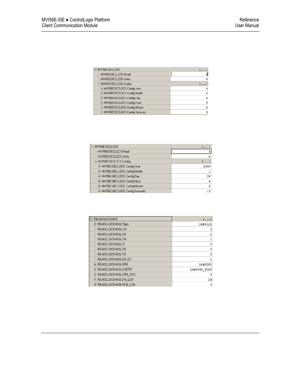 6 reading the clock value from the module | ProSoft Technology MVI56E-SIE User Manual | Page 163 / 168