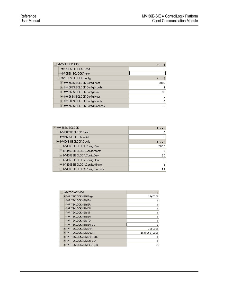7 writing the clock value to the module | ProSoft Technology MVI56E-SIE User Manual | Page 164 / 168