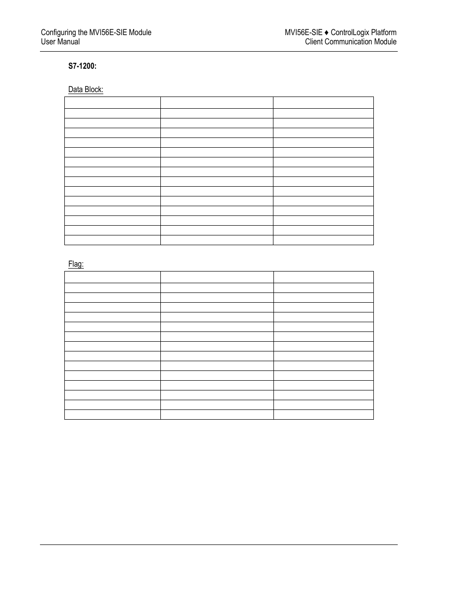 S7-1200, Data block, Flag | ProSoft Technology MVI56E-SIE User Manual | Page 54 / 168