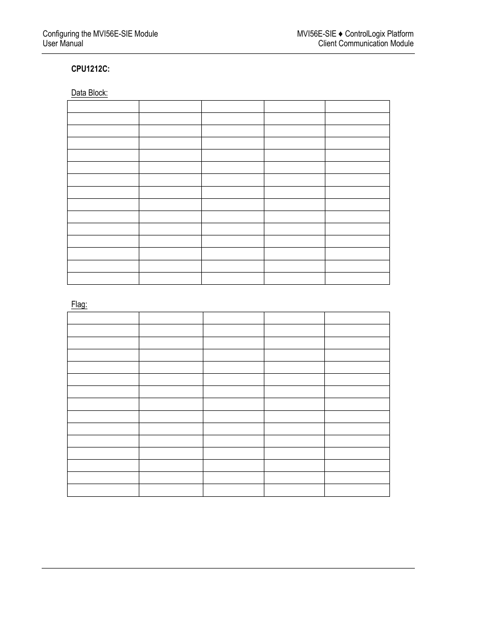 Cpu1212c, Data block, Flag | ProSoft Technology MVI56E-SIE User Manual | Page 60 / 168