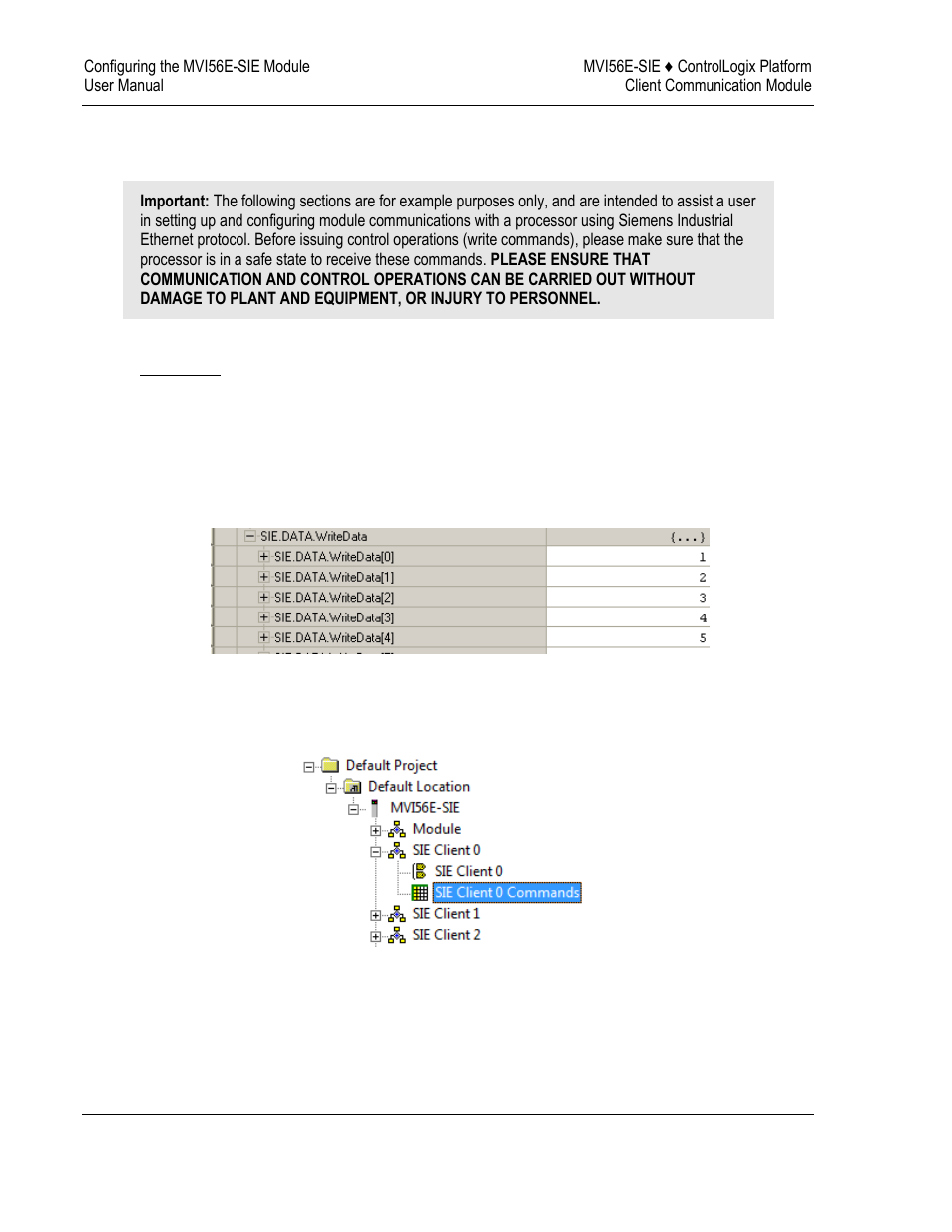 6 configuration examples, Example 1 | ProSoft Technology MVI56E-SIE User Manual | Page 70 / 168
