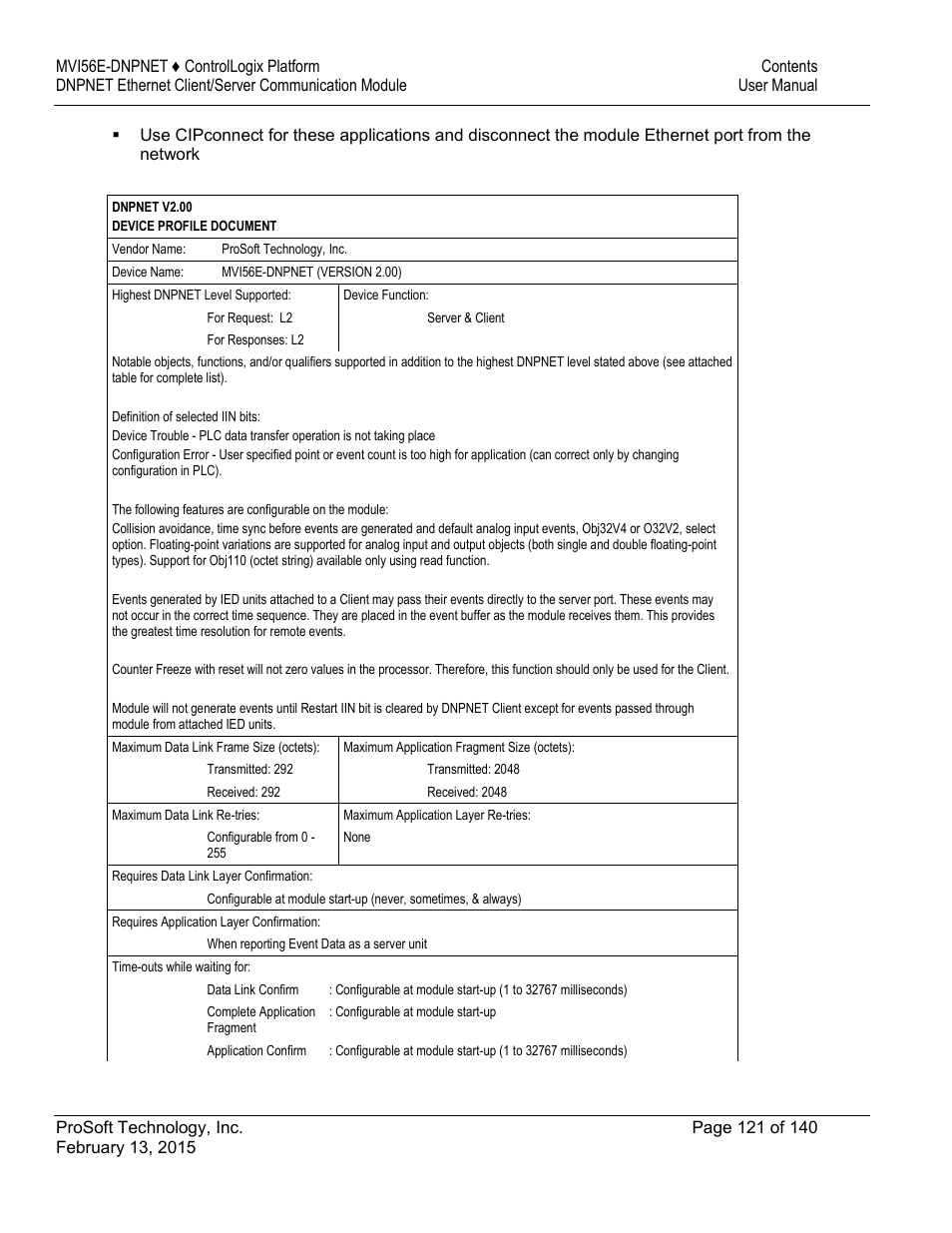 ProSoft Technology MVI56E-DNPNET User Manual | Page 121 / 140