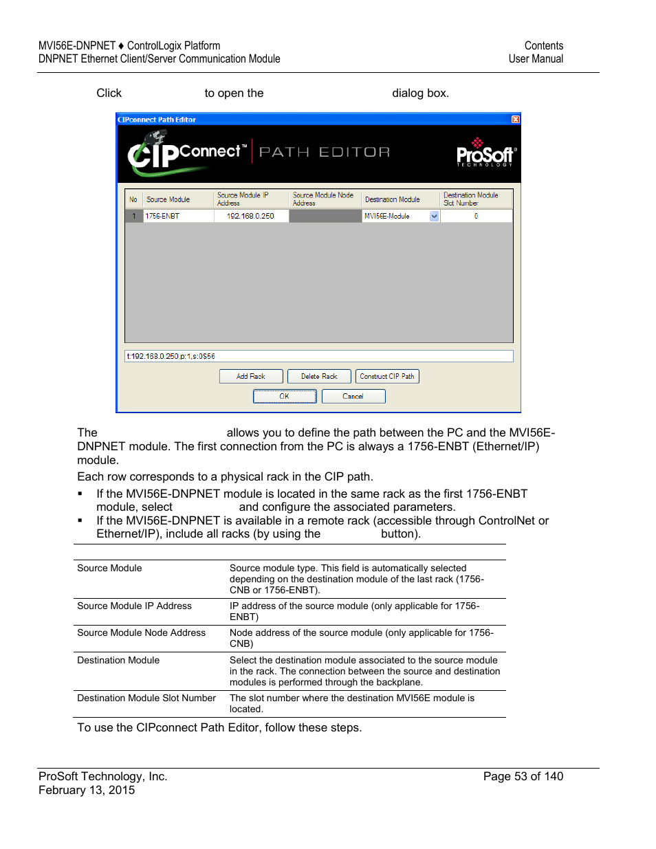 ProSoft Technology MVI56E-DNPNET User Manual | Page 53 / 140