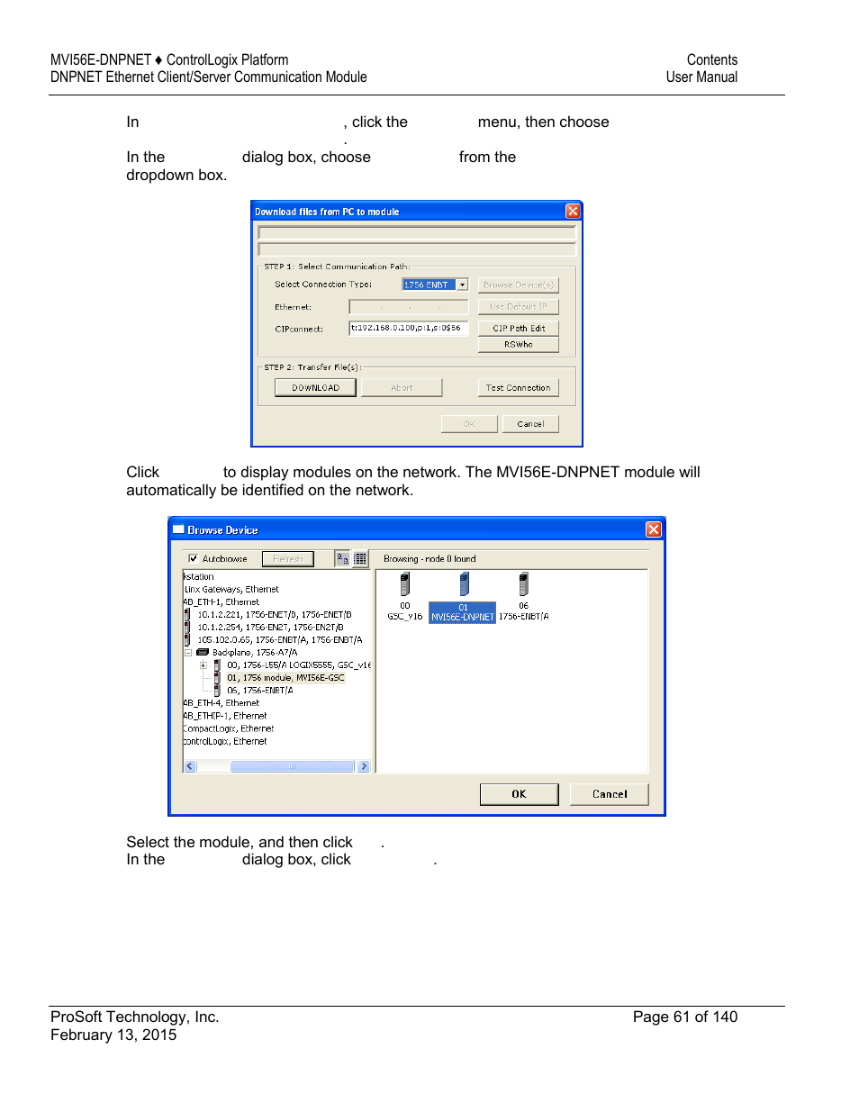 ProSoft Technology MVI56E-DNPNET User Manual | Page 61 / 140