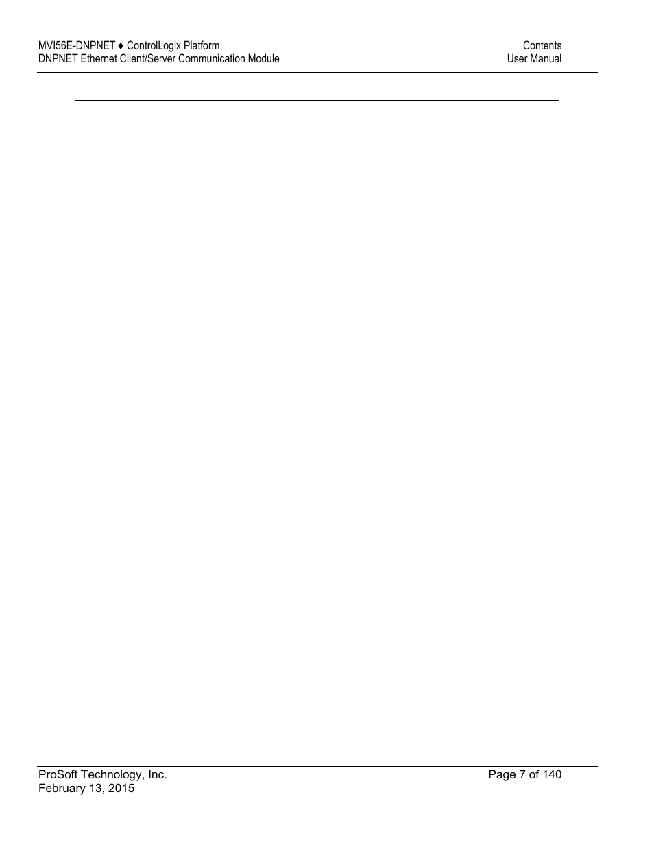 ProSoft Technology MVI56E-DNPNET User Manual | Page 7 / 140