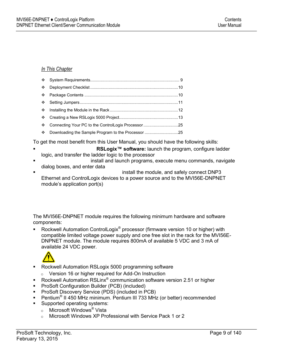 1start here | ProSoft Technology MVI56E-DNPNET User Manual | Page 9 / 140