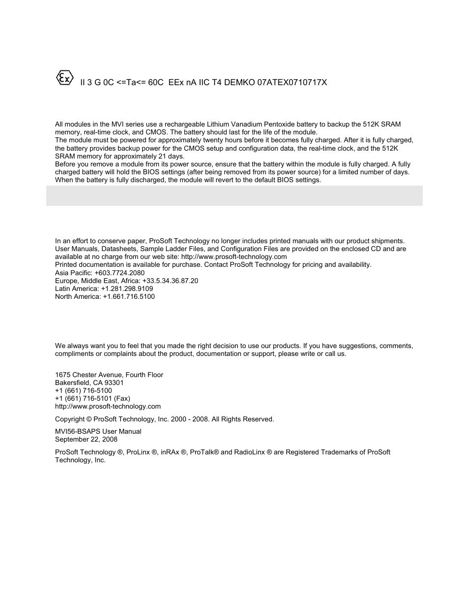 ProSoft Technology MVI56-BSAPS User Manual | Page 3 / 83