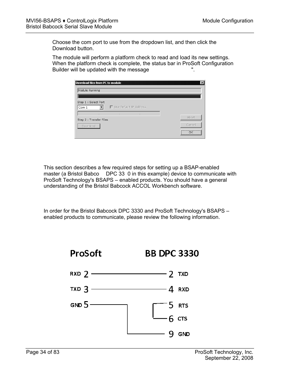 Configuring a bsap master, Bsap protocol, Required pin assignments | Configuring, A bsap master | ProSoft Technology MVI56-BSAPS User Manual | Page 34 / 83