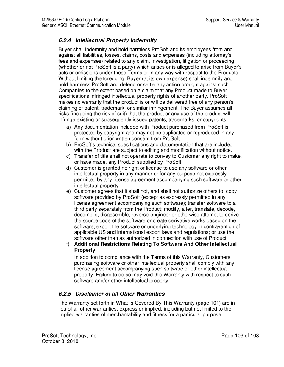 ProSoft Technology MVI56-GEC User Manual | Page 103 / 108