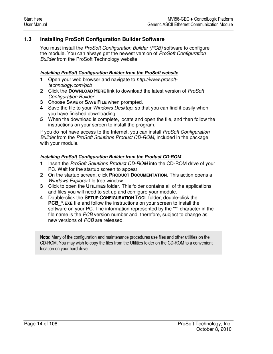 ProSoft Technology MVI56-GEC User Manual | Page 14 / 108