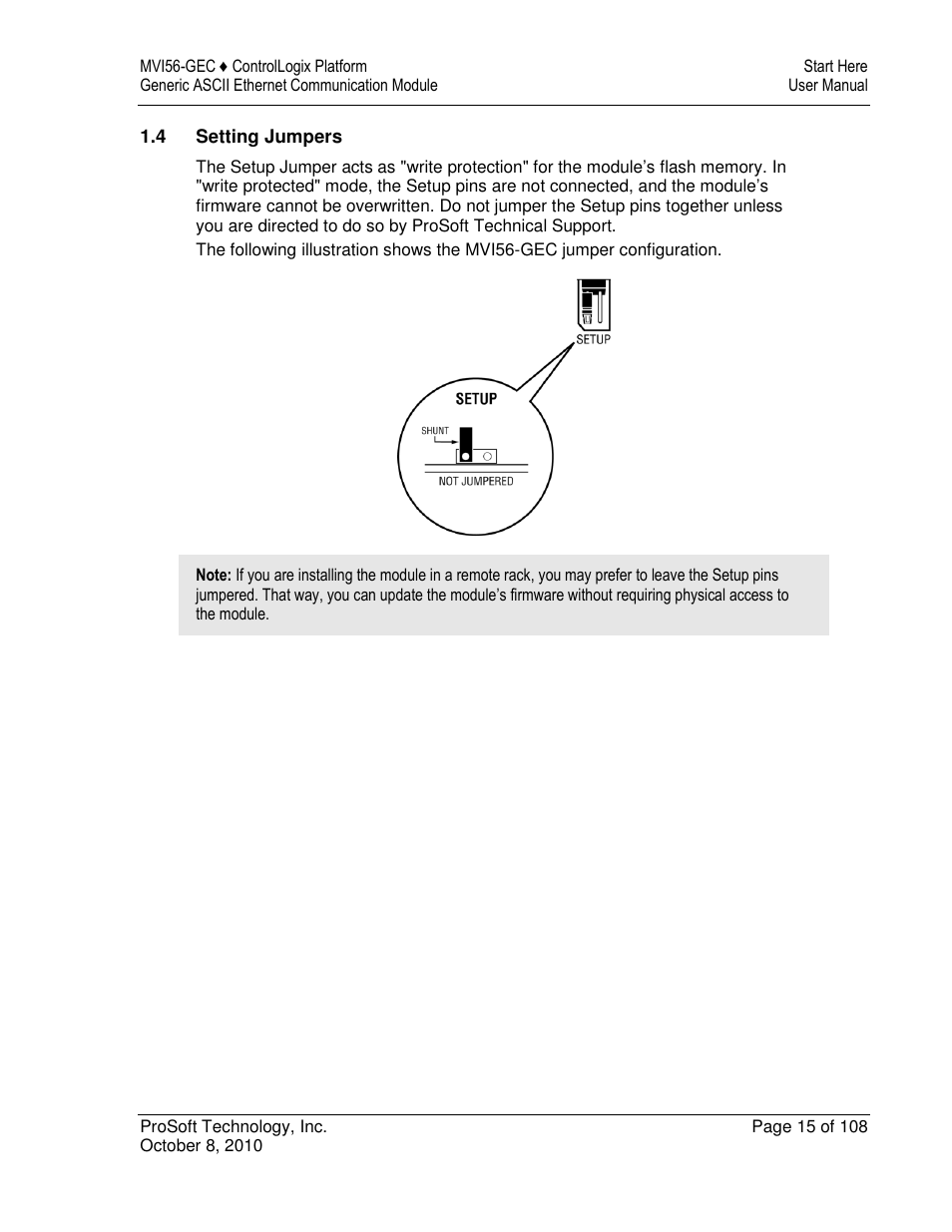 ProSoft Technology MVI56-GEC User Manual | Page 15 / 108