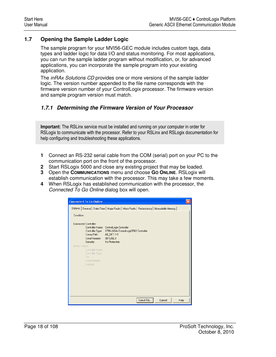 ProSoft Technology MVI56-GEC User Manual | Page 18 / 108