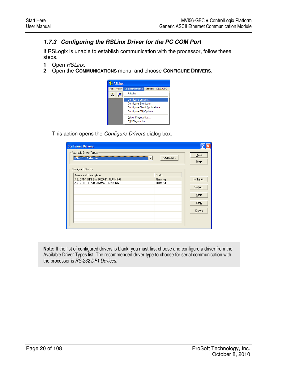 ProSoft Technology MVI56-GEC User Manual | Page 20 / 108