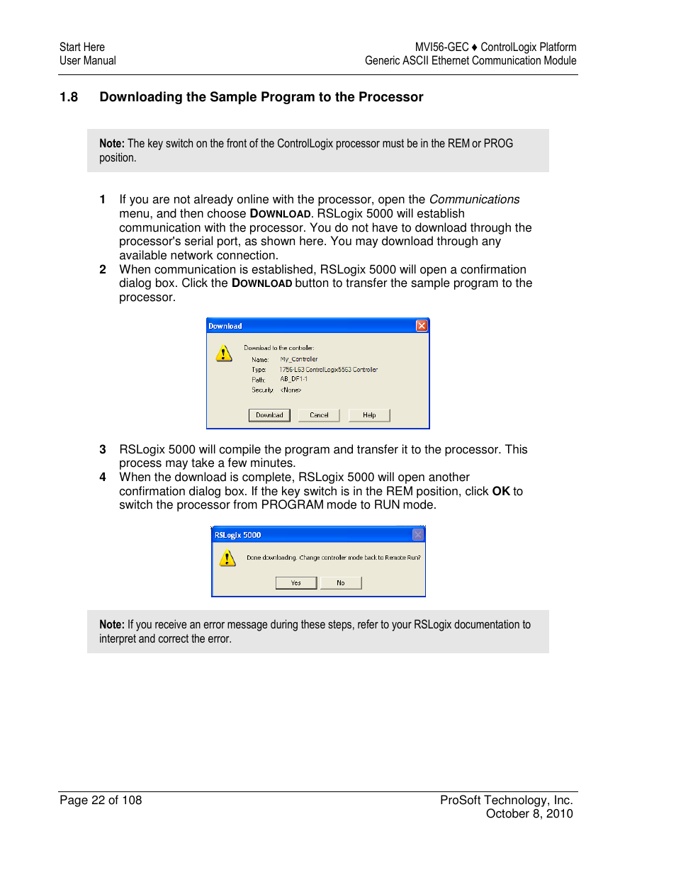 ProSoft Technology MVI56-GEC User Manual | Page 22 / 108