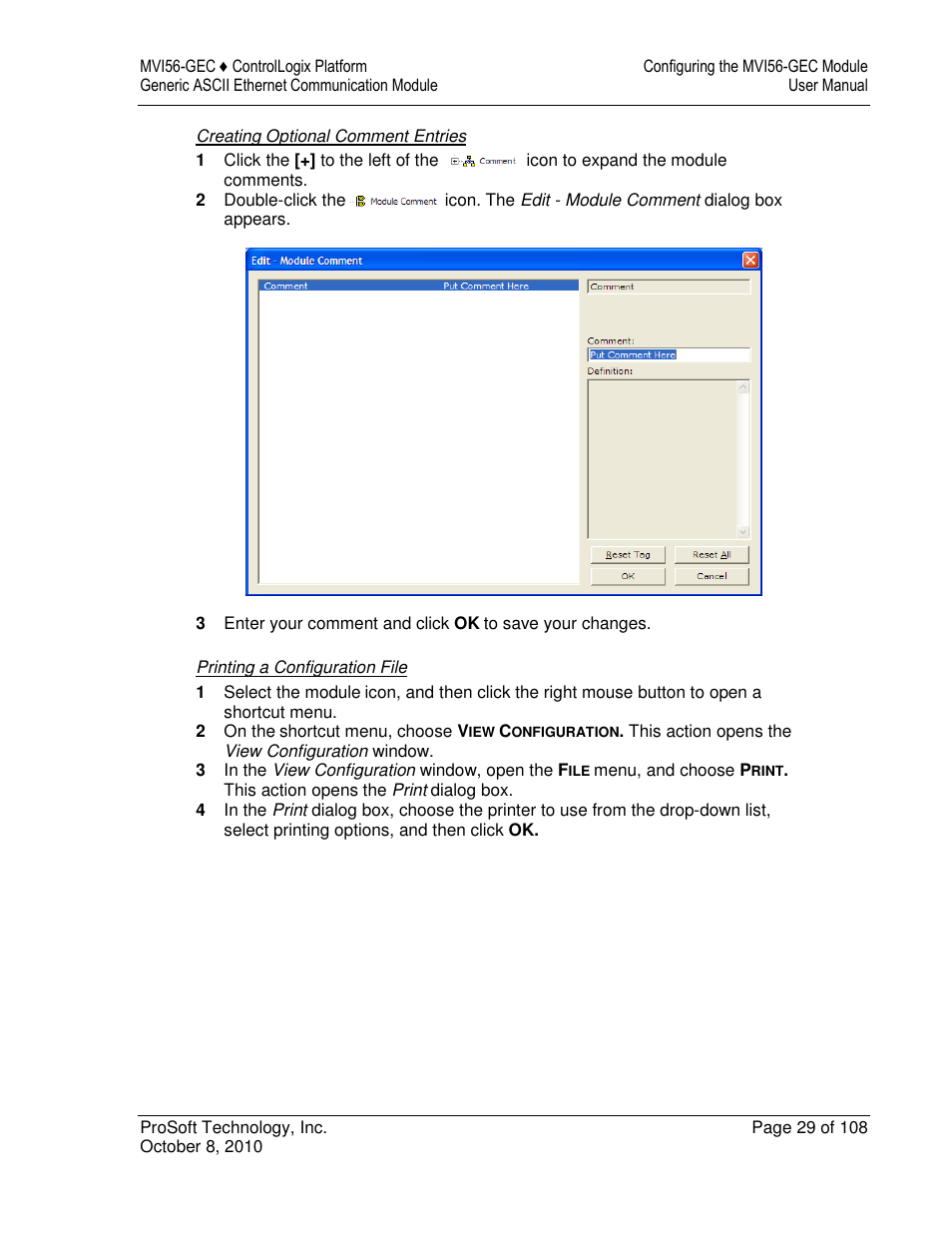 ProSoft Technology MVI56-GEC User Manual | Page 29 / 108