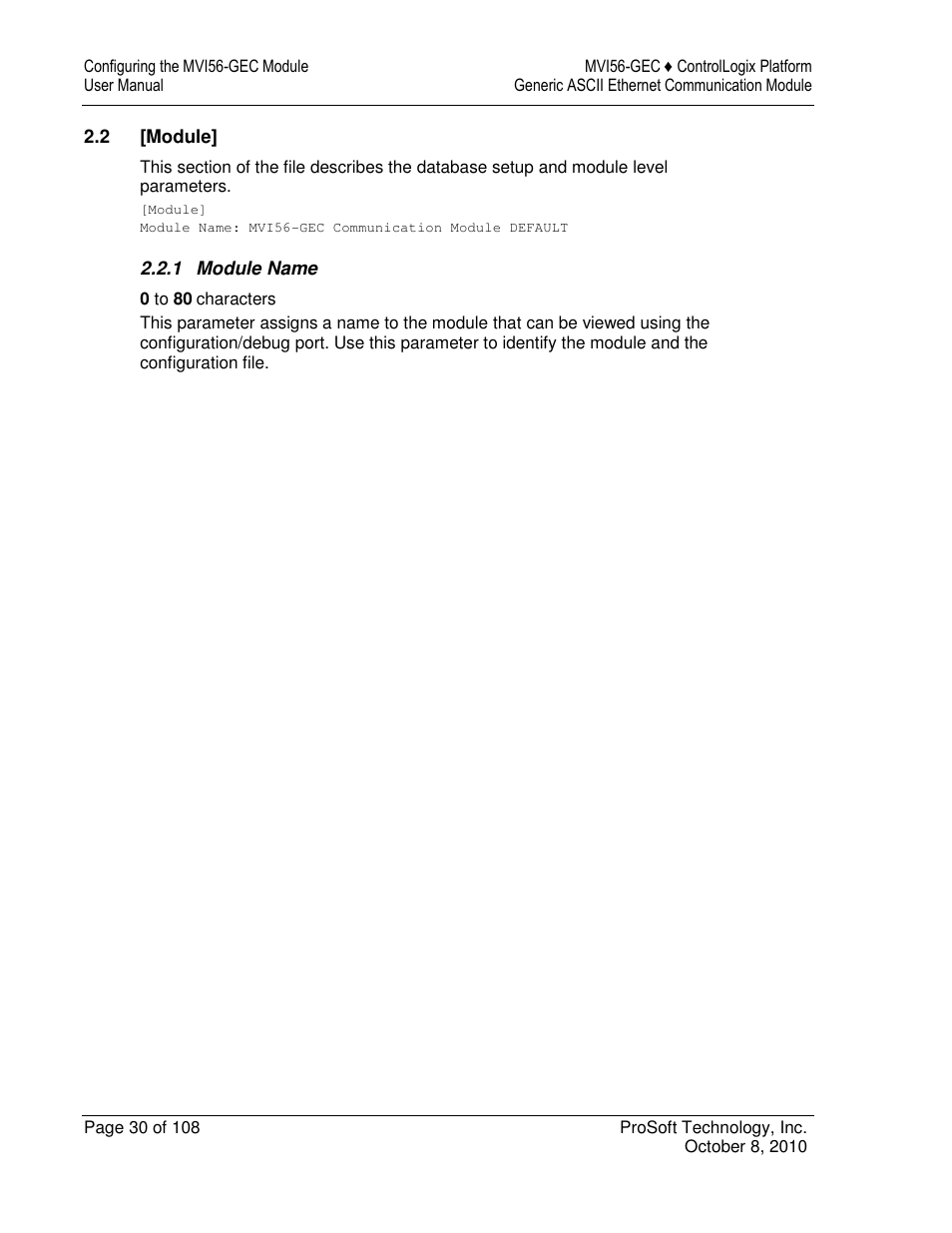 ProSoft Technology MVI56-GEC User Manual | Page 30 / 108