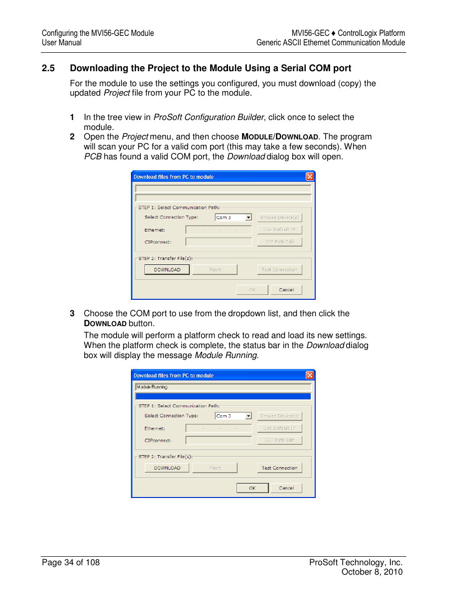 ProSoft Technology MVI56-GEC User Manual | Page 34 / 108