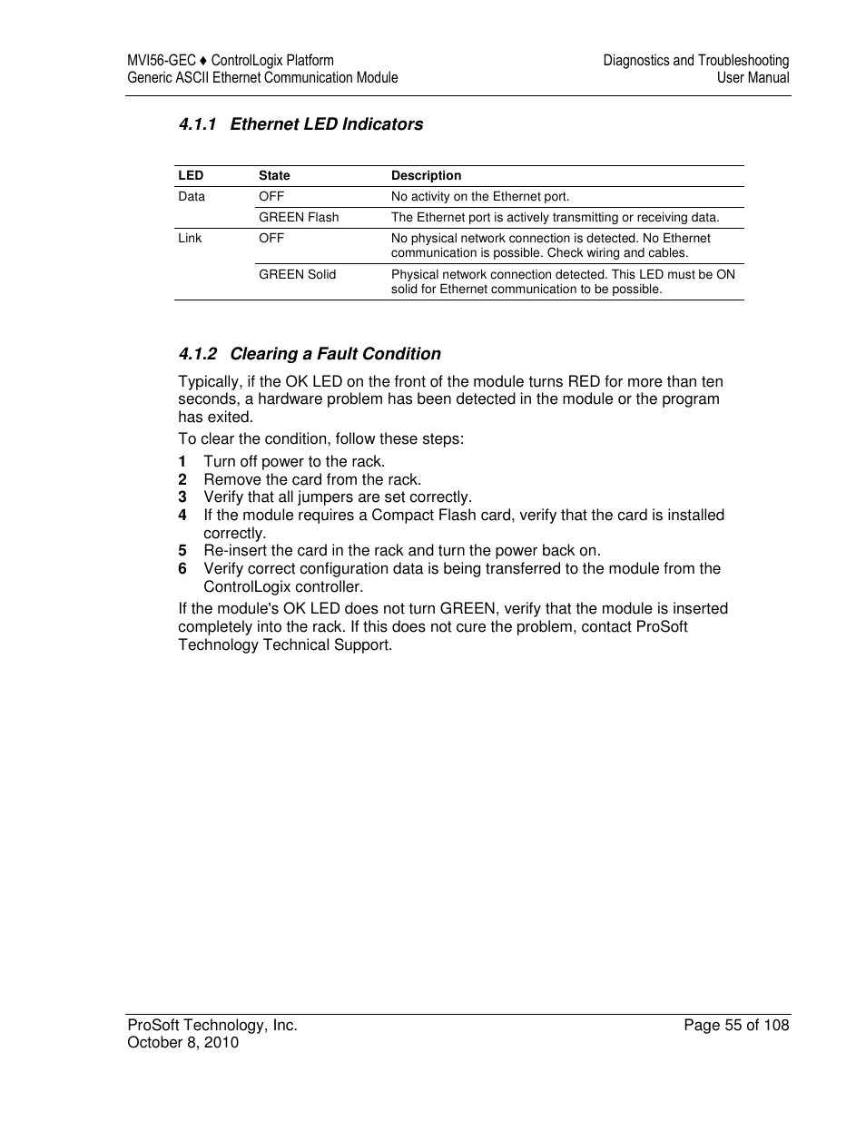 ProSoft Technology MVI56-GEC User Manual | Page 55 / 108