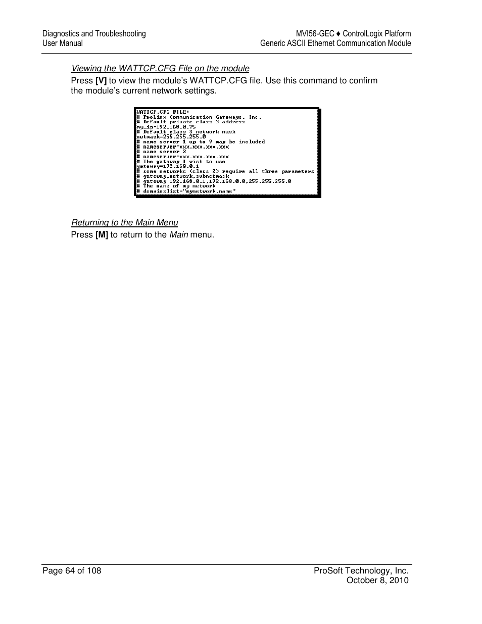 ProSoft Technology MVI56-GEC User Manual | Page 64 / 108