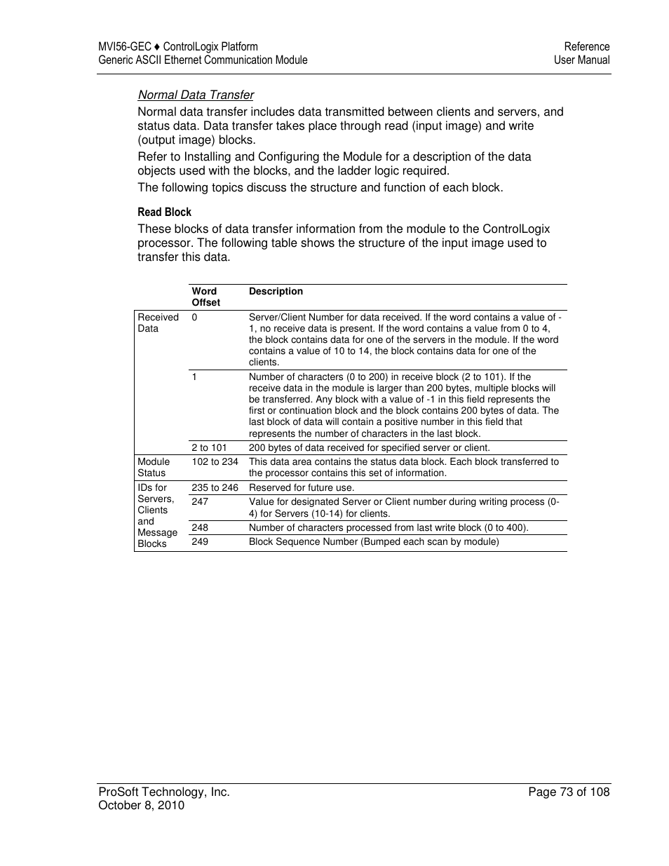 ProSoft Technology MVI56-GEC User Manual | Page 73 / 108