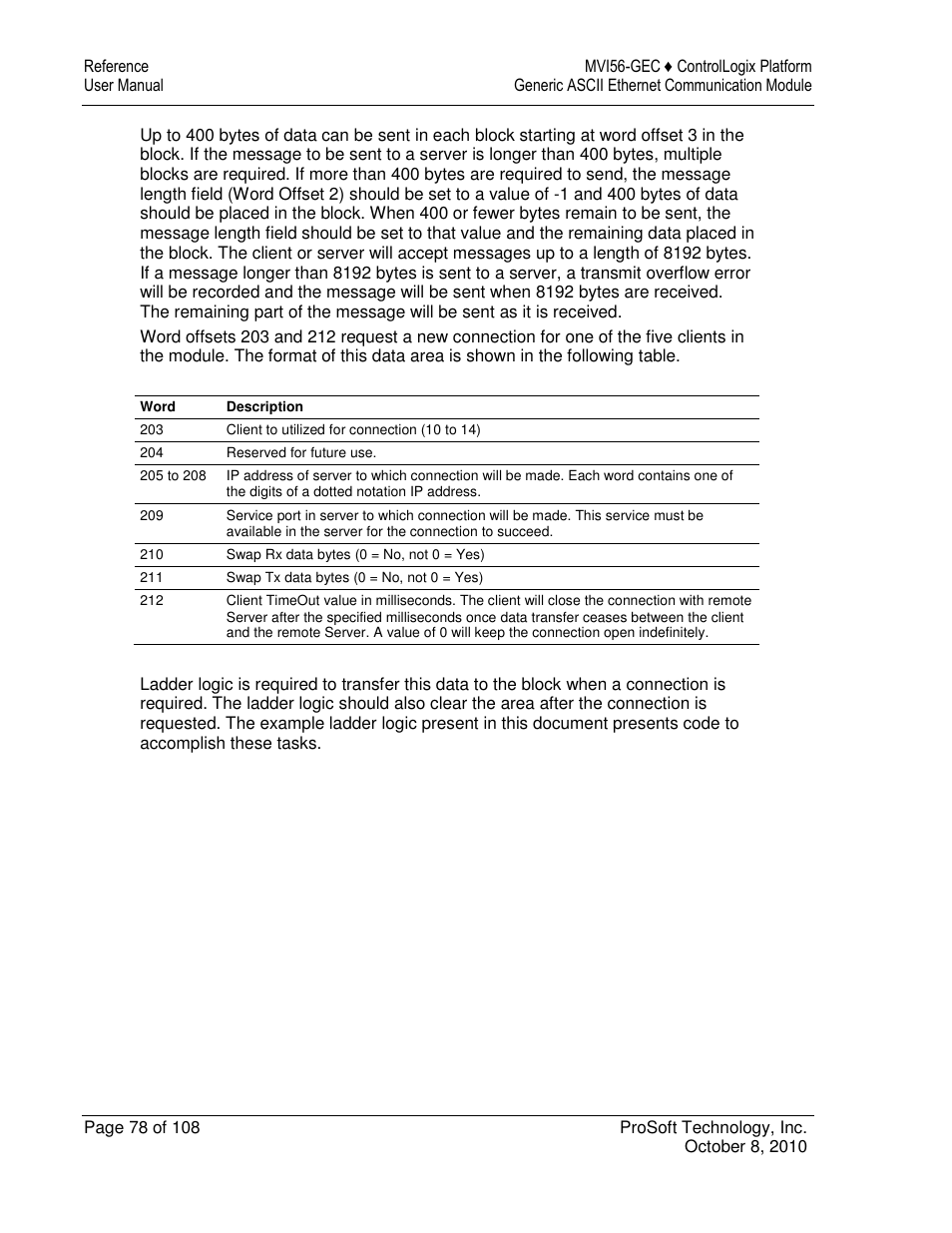 ProSoft Technology MVI56-GEC User Manual | Page 78 / 108