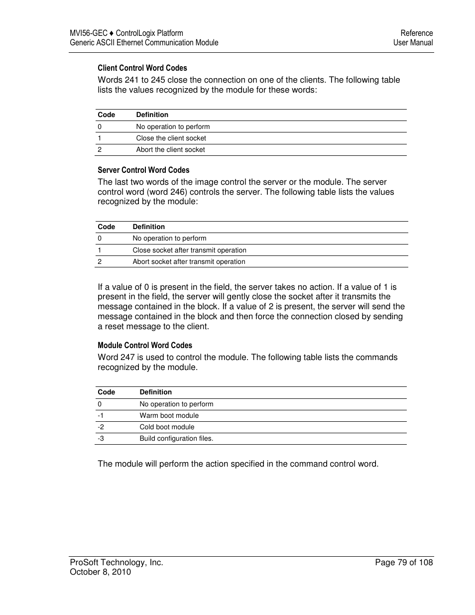 ProSoft Technology MVI56-GEC User Manual | Page 79 / 108