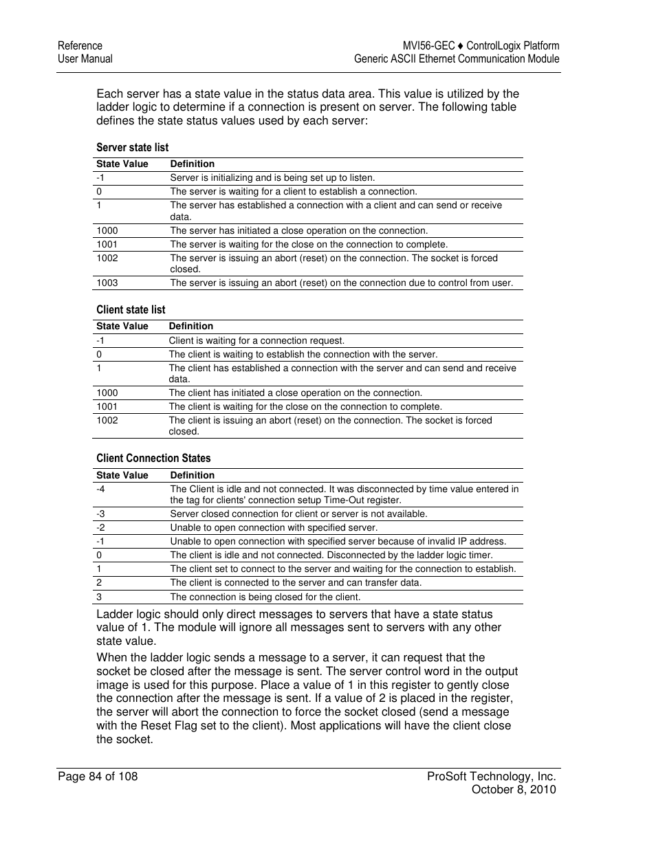 ProSoft Technology MVI56-GEC User Manual | Page 84 / 108