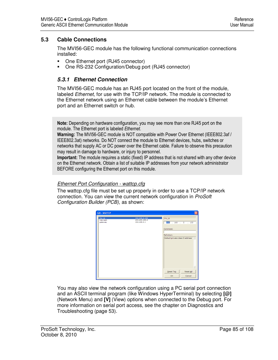 ProSoft Technology MVI56-GEC User Manual | Page 85 / 108