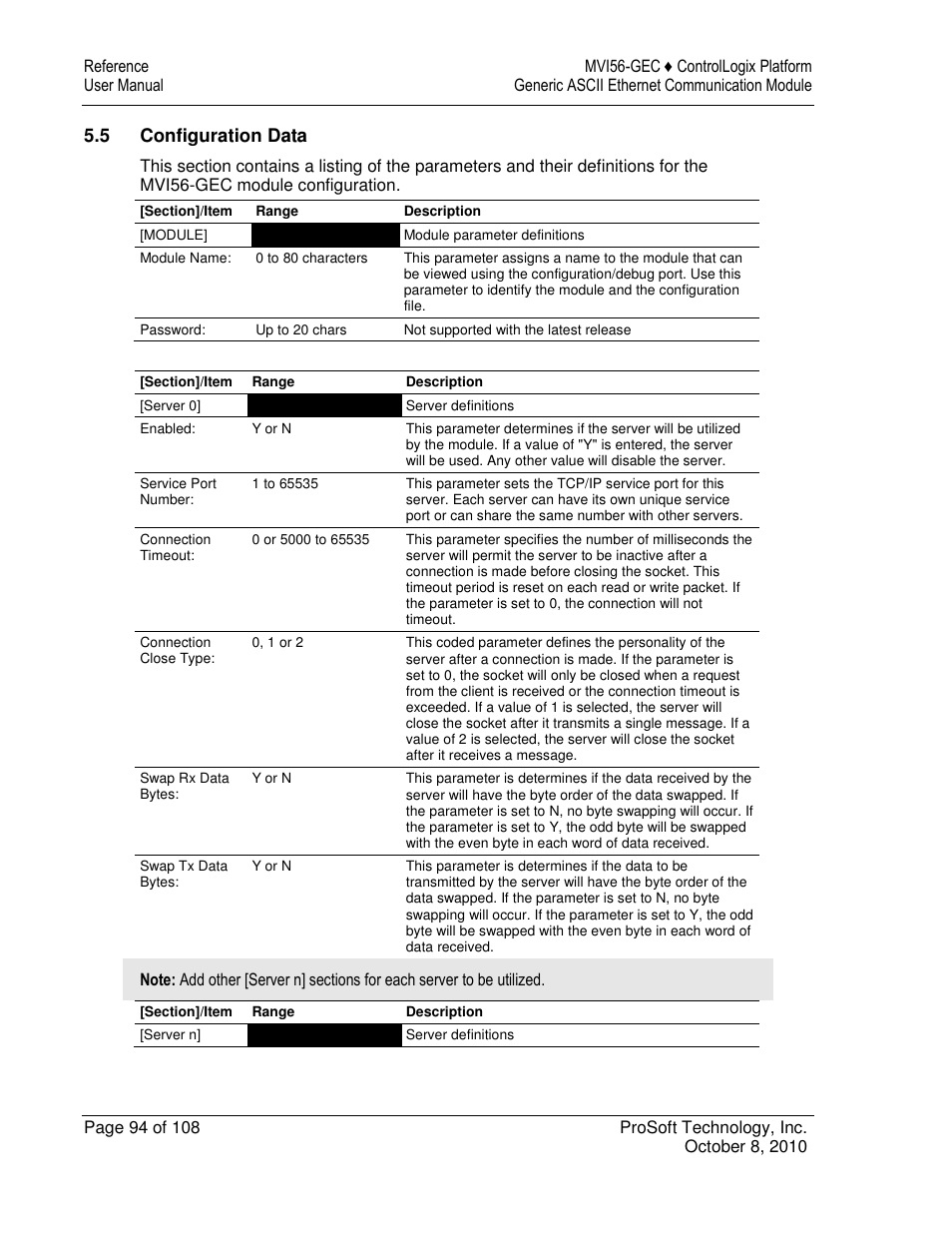 ProSoft Technology MVI56-GEC User Manual | Page 94 / 108