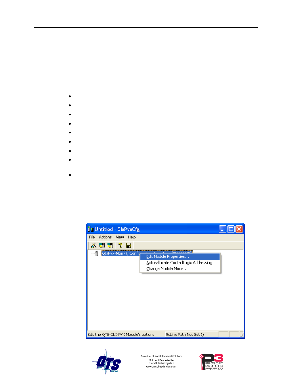 Configuring the i/o, Clxpvxcfg software, Setting the module name | ProSoft Technology CLX-PVX User Manual | Page 20 / 46