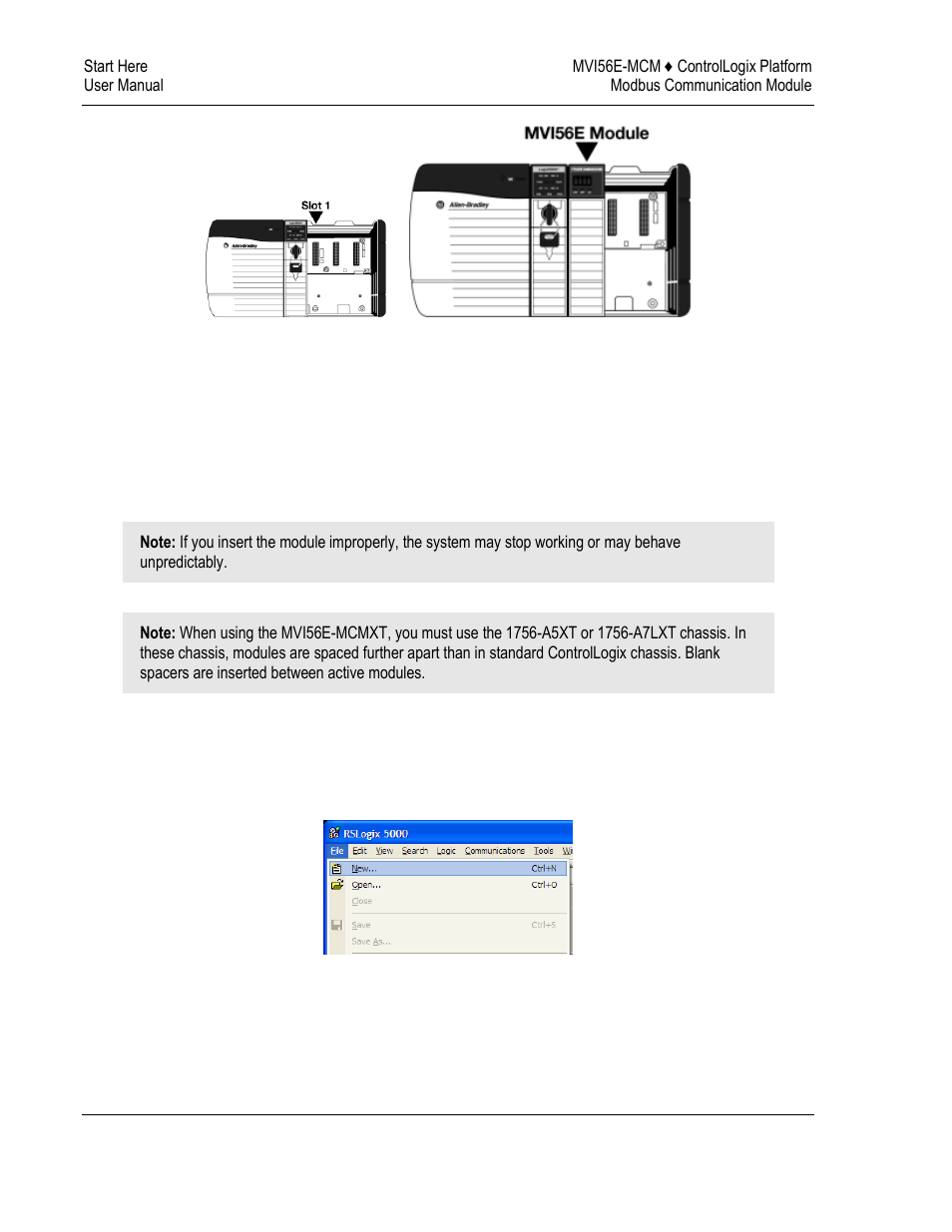 Creating a new rslogix 5000 project | ProSoft Technology MVI56E-MCM/MCMXT User Manual | Page 14 / 199