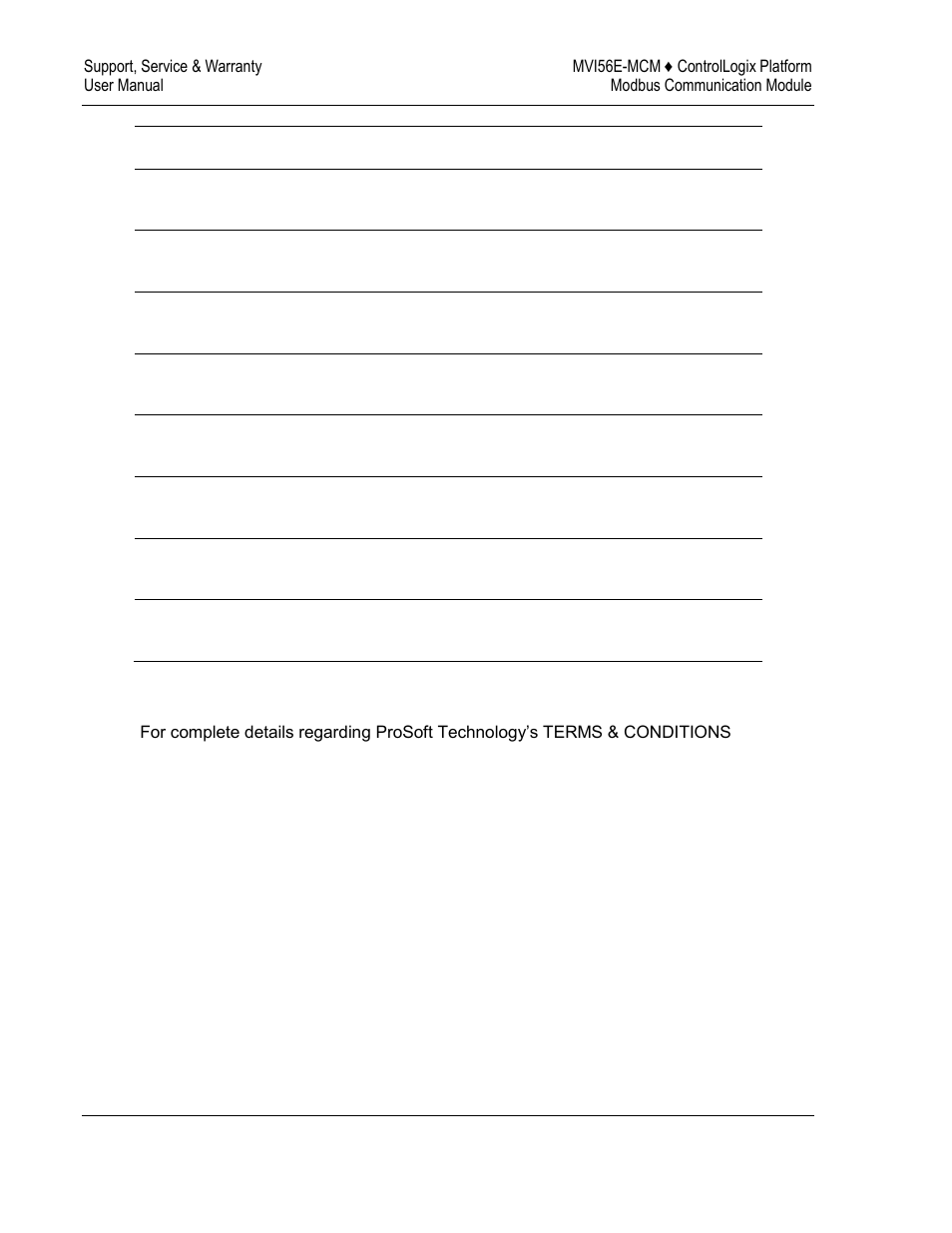 Warranty information | ProSoft Technology MVI56E-MCM/MCMXT User Manual | Page 196 / 199