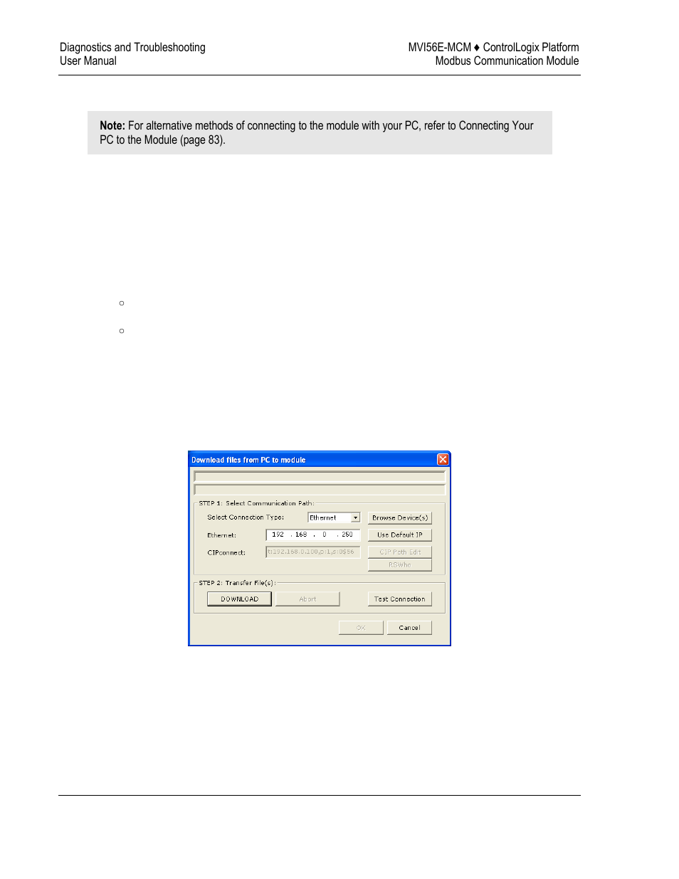 Downloading the project to the module | ProSoft Technology MVI56E-MCM/MCMXT User Manual | Page 98 / 199