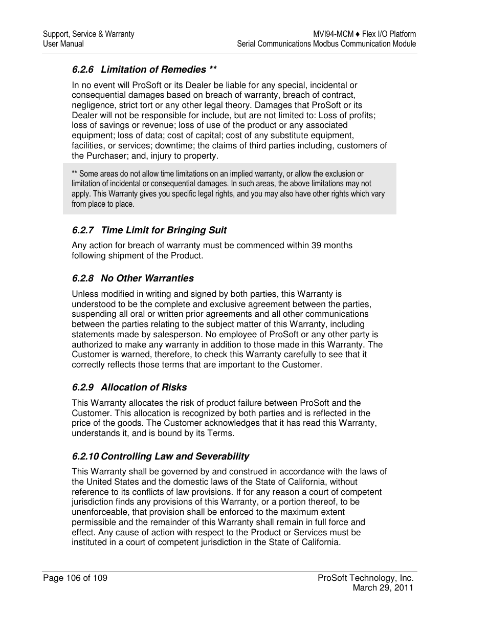 ProSoft Technology MVI94-MCM-MHI User Manual | Page 106 / 109