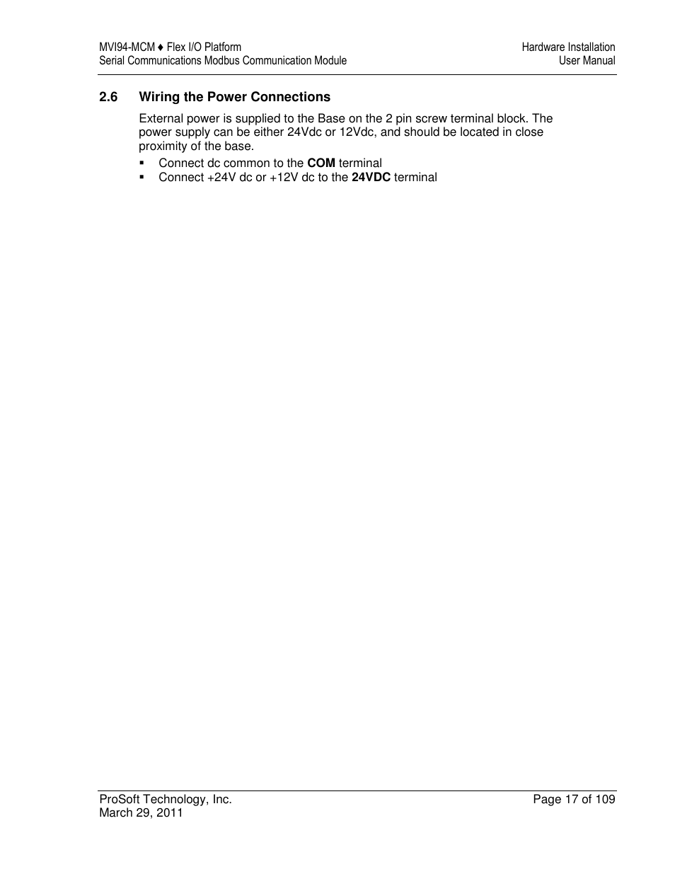 ProSoft Technology MVI94-MCM-MHI User Manual | Page 17 / 109