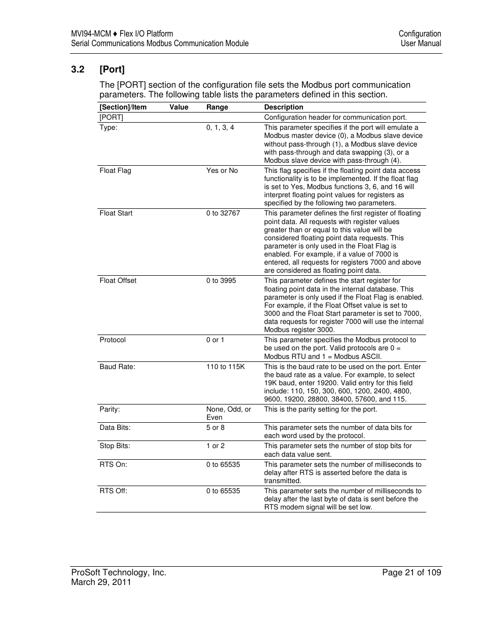2 [port | ProSoft Technology MVI94-MCM-MHI User Manual | Page 21 / 109