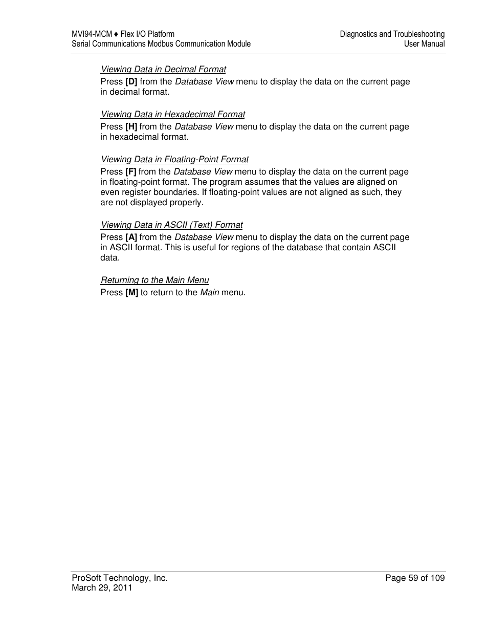 ProSoft Technology MVI94-MCM-MHI User Manual | Page 59 / 109